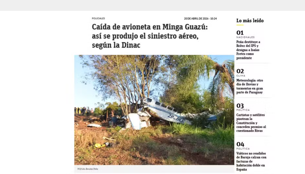 Avião com R$ 15 milhões cai no Paraguai e dinheiro é saqueado por moradores