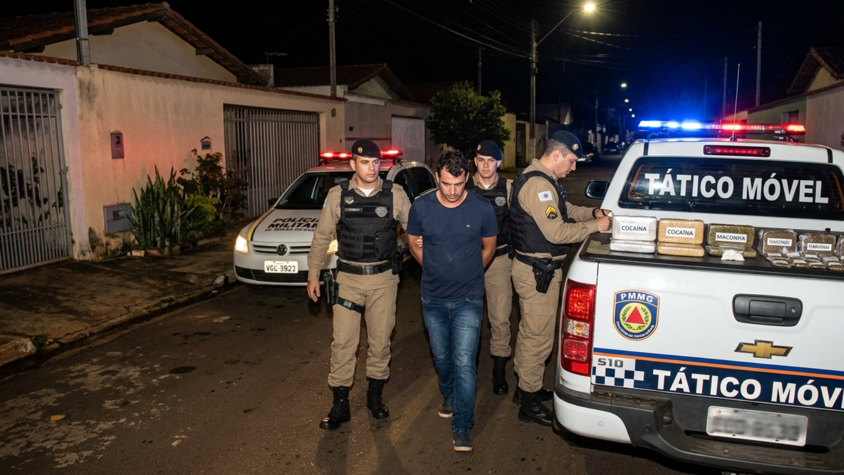 Homem é preso por tráfico de drogas durante operação da PM no bairro Santa Terezinha