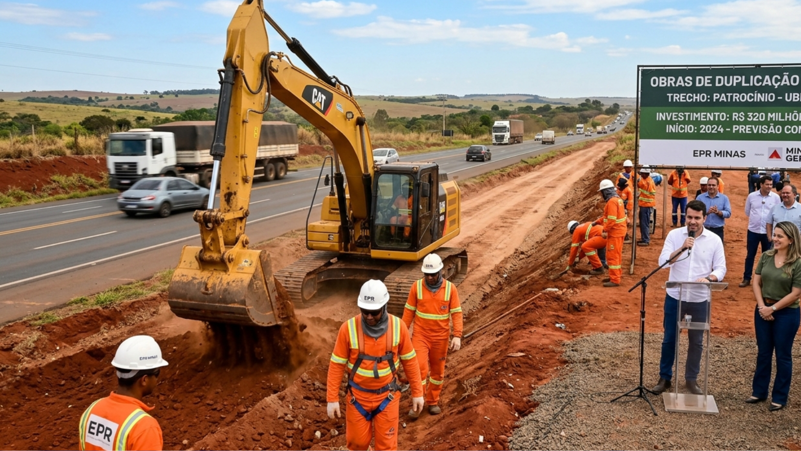 Obras de duplicação da BR-365 entre Patrocínio e Uberlândia são iniciadas