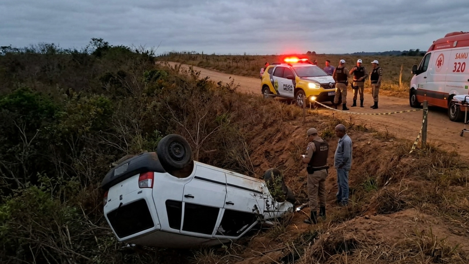 Criança de 2 anos morre após carro tombar em estrada rural de Ibiá