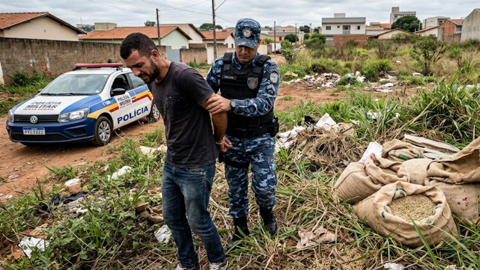 Homem é preso após café furtado ser encontrado em terreno baldio em Patrocínio