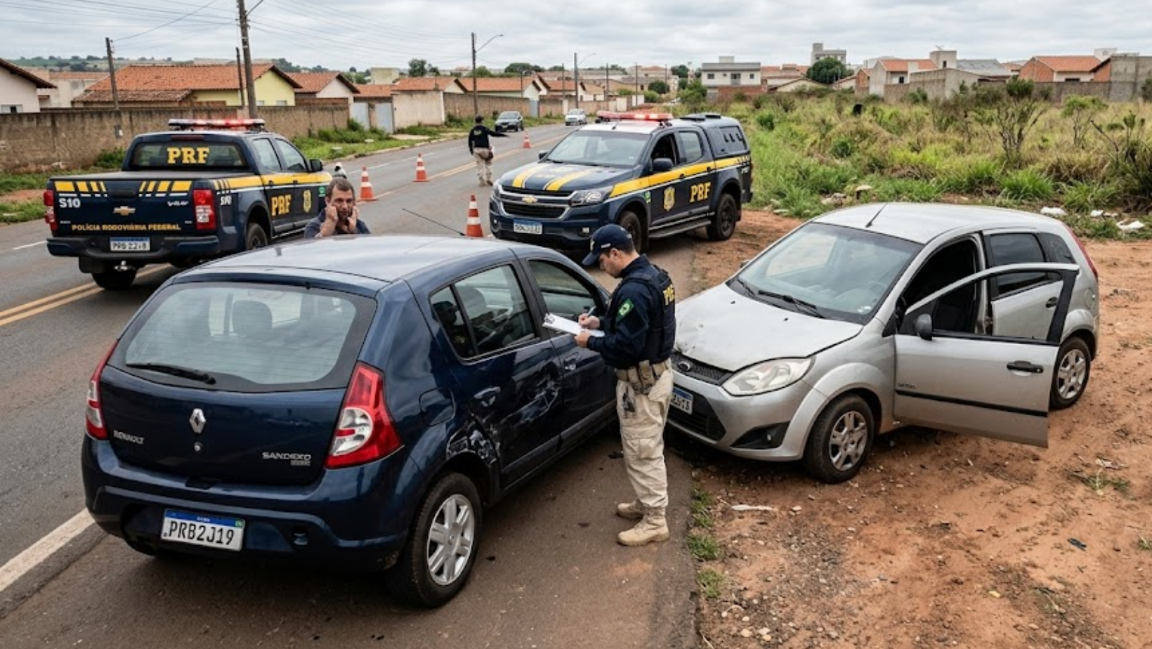 Carro é atingido por outro veículo e motorista foge após colisão na BR-365