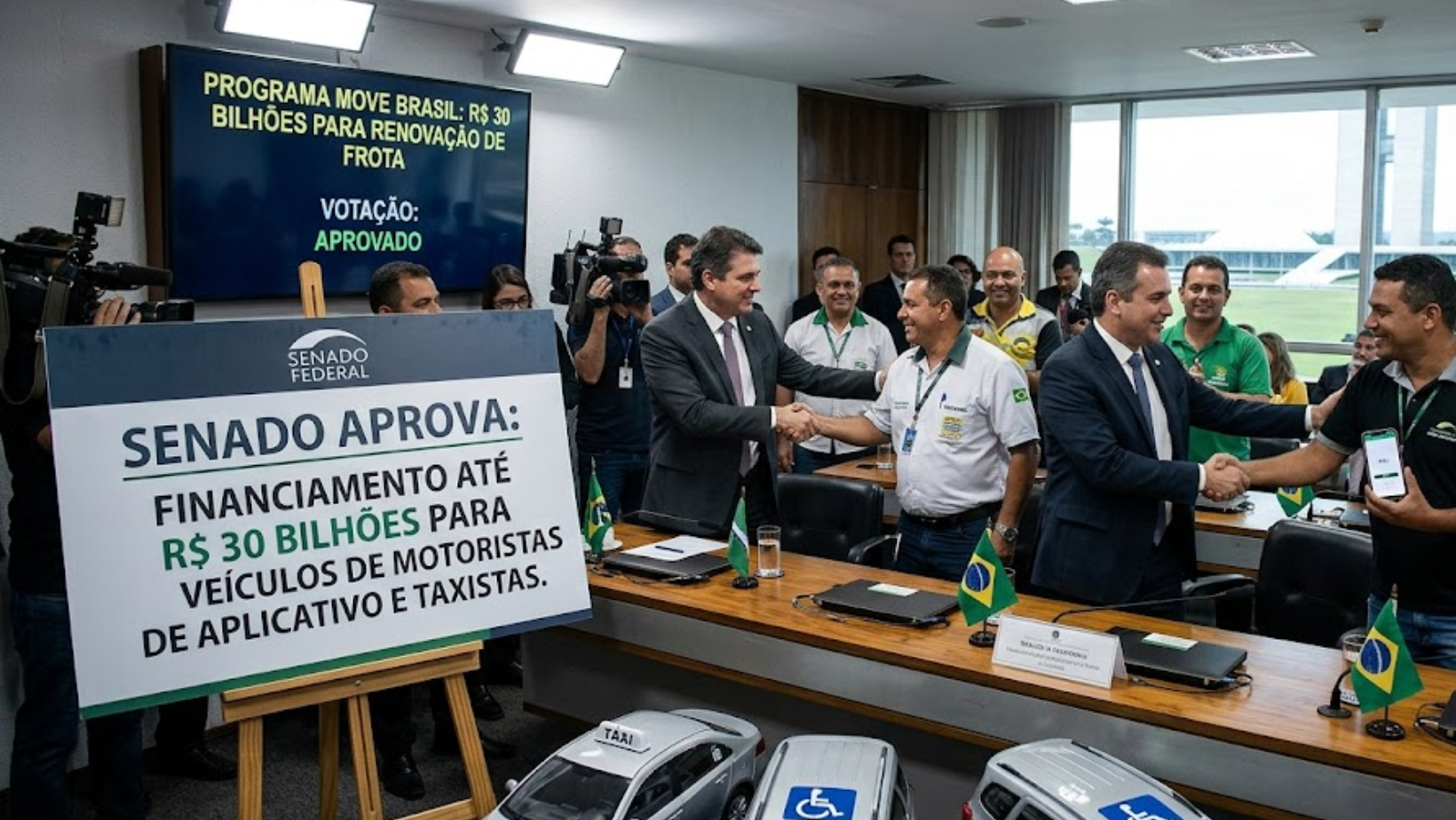 Senado aprova financiamento de até R$ 30 bilhões para veículos de motoristas de aplicativo e taxistas