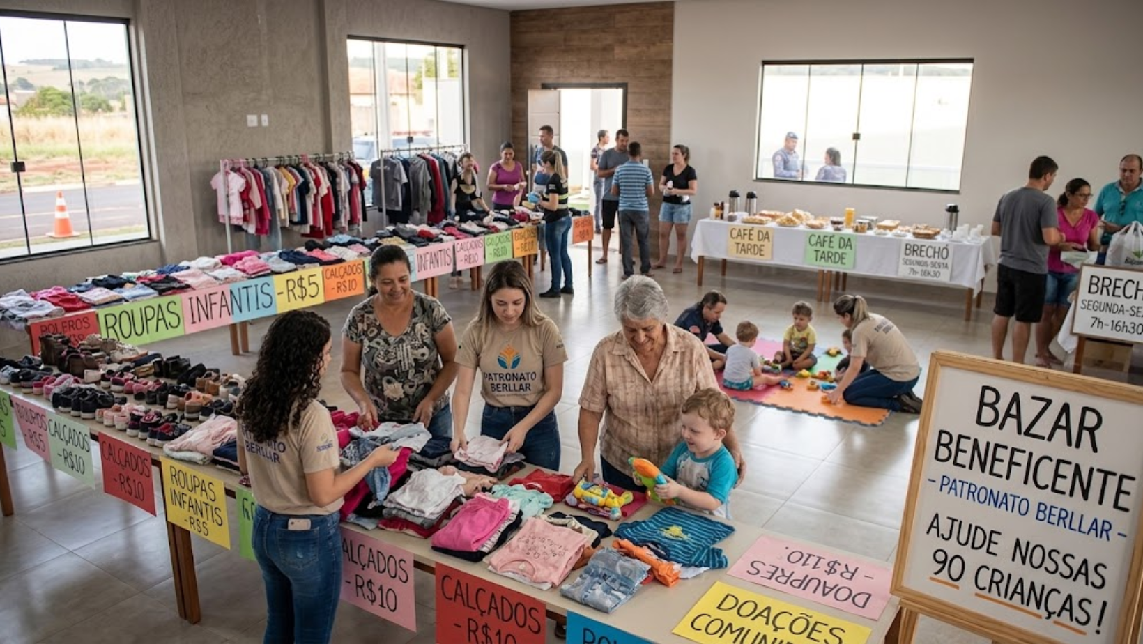 Bazar beneficente arrecada recursos para crianças atendidas pelo Patronato Berllar