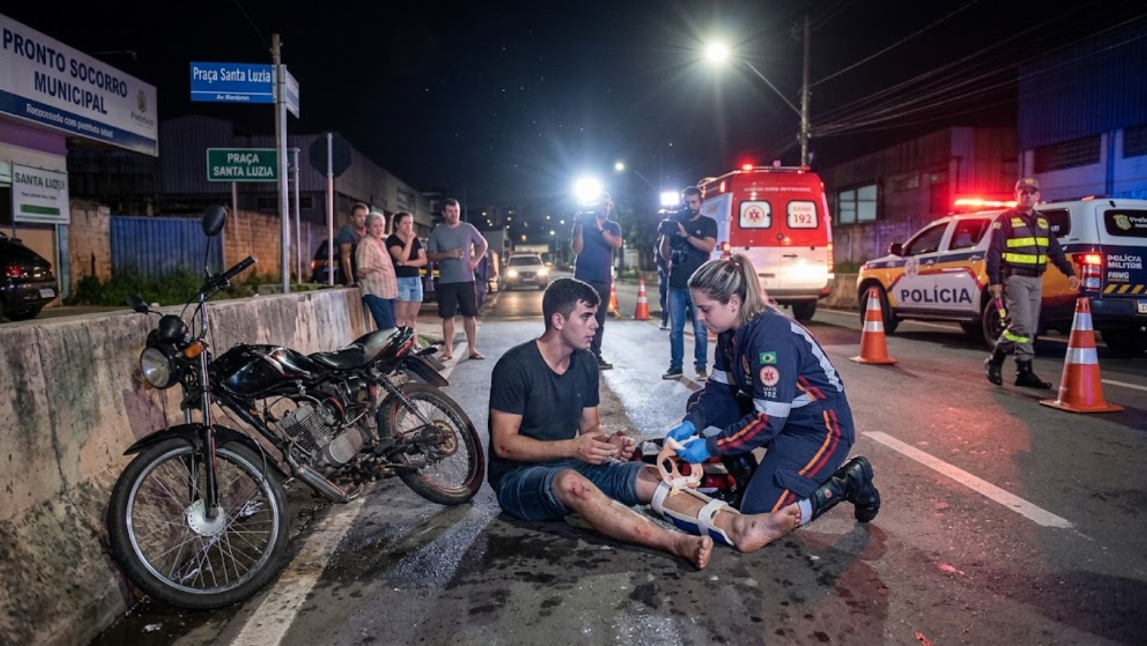 Queda de bicicleta motorizada deixa homem ferido no Centro de Patrocínio