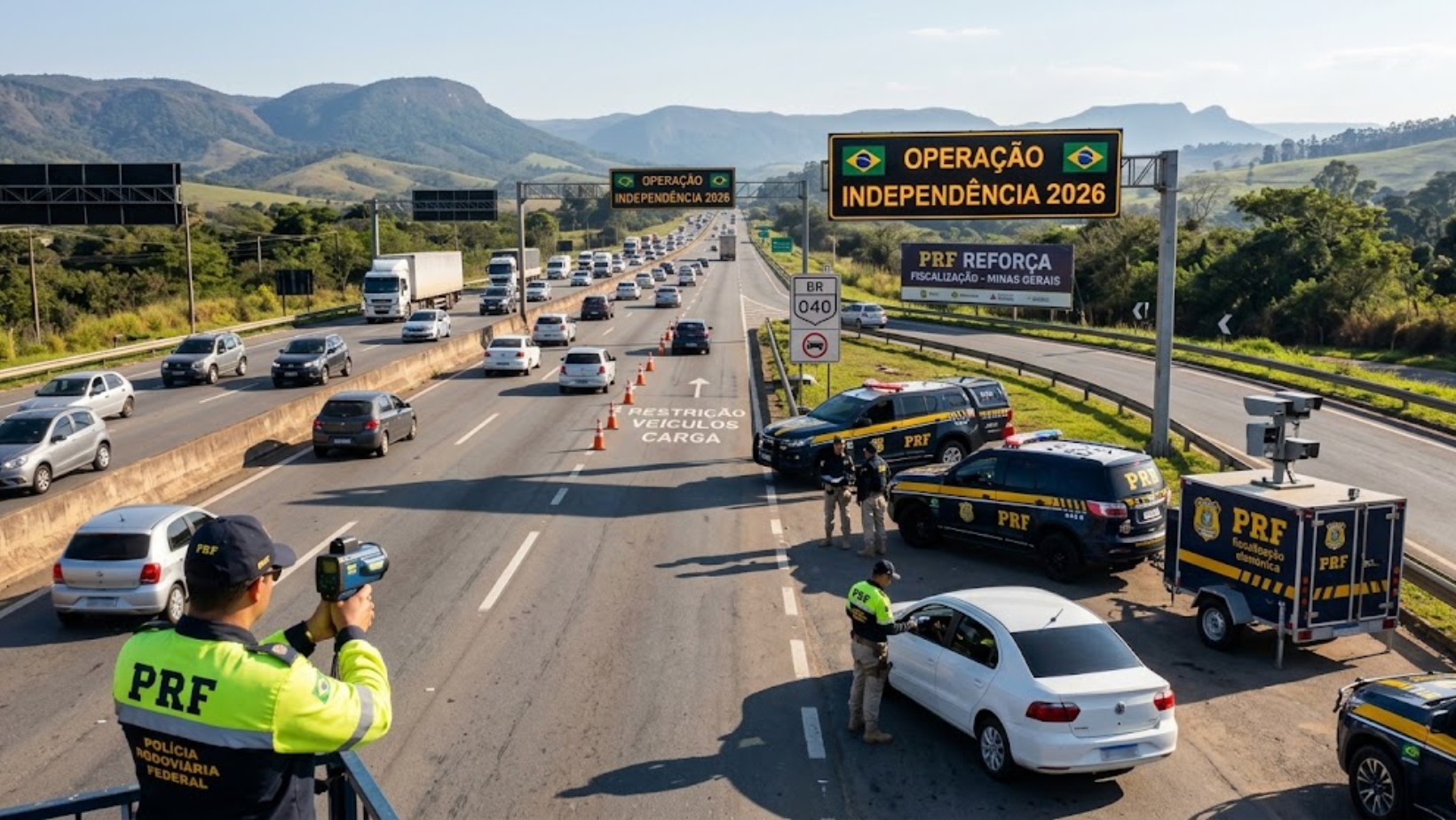 PRF reforça fiscalização nas rodovias de Minas durante feriado de 7 de Setembro