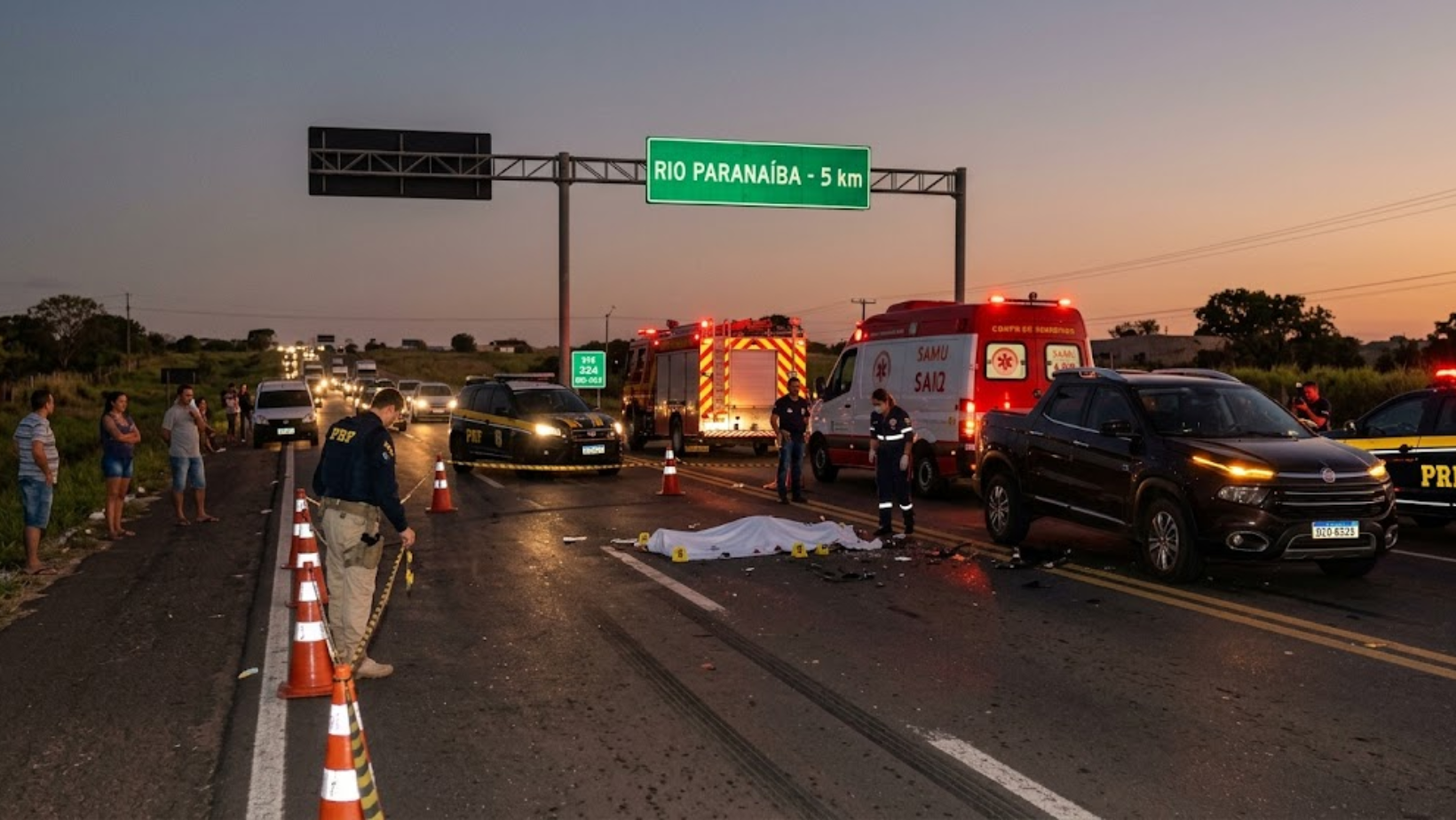 Pedestre morre após ser atropelado na BR-354, em Rio Paranaíba