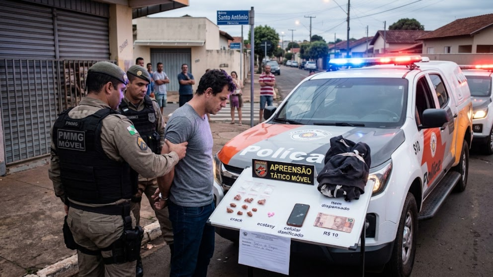 Homem é preso por suspeita de tráfico de drogas durante patrulhamento em Patrocínio