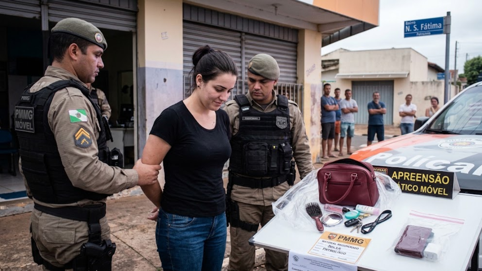 Polícia Militar prende jovem suspeita de furtar bolsa em Patrocínio