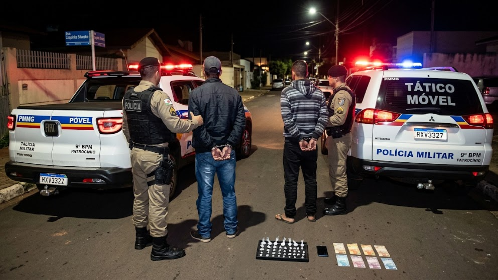 PM prende dois suspeitos e apreende drogas durante abordagem em Patrocínio